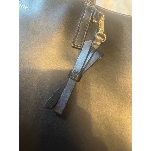 Kate Spade New‎ York Black Leather Tote Bag Handbag Purse Womens - Picture 4 of 6